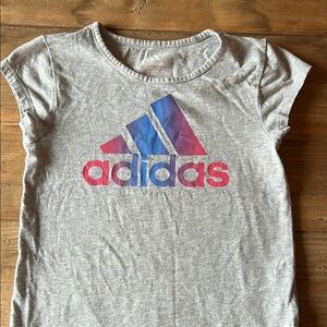 Adidas Gray and Pink Short Sleeve Tee
